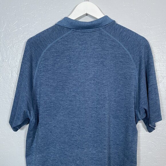 Lululemon Men XL Blue Metal Vent Tech Polo Shirt Short Sleeve Lightweight - Picture 8 of 9